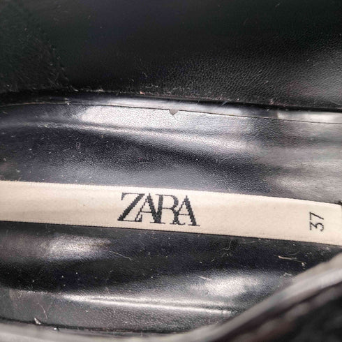 ザラ ZARA Bijou Mary jane ビジュー 装飾 メリージェーン 厚底 ローファー レディース EUR:37