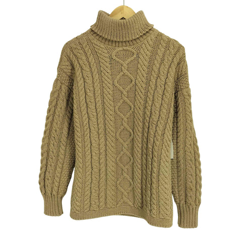 Guernsey Woollens イギリス製 ウール100 ケーブルタートルネックセーター メンズ import:S