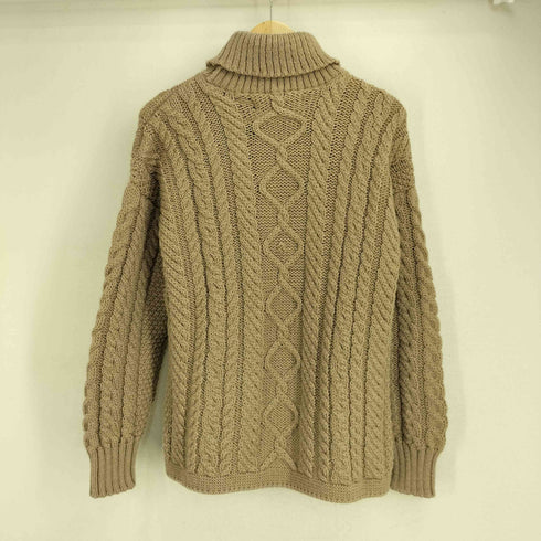 Guernsey Woollens イギリス製 ウール100 ケーブルタートルネックセーター メンズ import:S