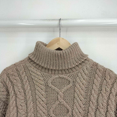 Guernsey Woollens イギリス製 ウール100 ケーブルタートルネックセーター メンズ import:S