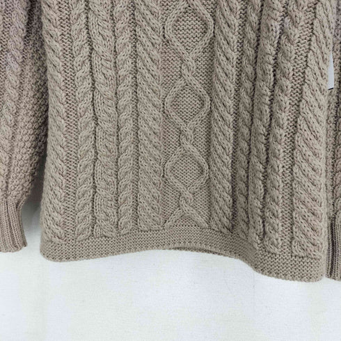 Guernsey Woollens イギリス製 ウール100 ケーブルタートルネックセーター メンズ import:S