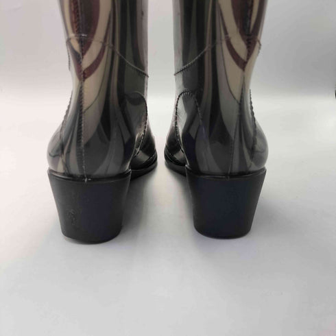 エミリオプッチ EMILIO PUCCI イタリア製 総柄 ロング レイン ブーツ レディース JPN:38