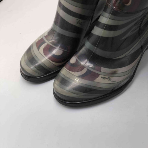 エミリオプッチ EMILIO PUCCI イタリア製 総柄 ロング レイン ブーツ レディース JPN:38