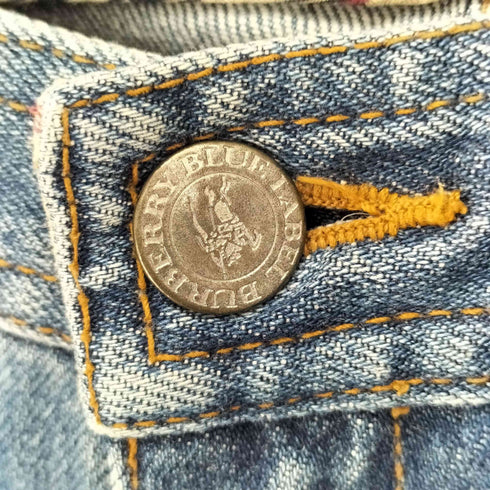バーバリーブルーレーベル BURBERRY BLUE LABEL ノバチェック クロップド デニムパンツ レディース EUR:36