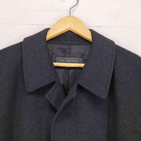 タカキュー TAKA Q カシミヤ100 ステンカラー比翼コート メンズ JPN:XL