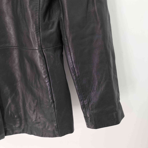 ジョーンズニューヨーク JONES NEW YORK Genuine Leather 本革 3B レザー テーラードジャケット レディース import:S