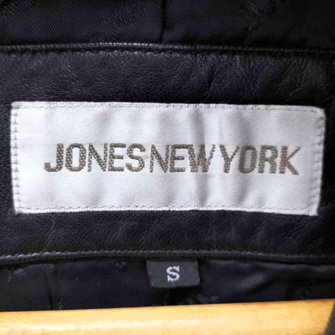 ジョーンズニューヨーク JONES NEW YORK Genuine Leather 本革 3B レザー テーラードジャケット レディース import:S
