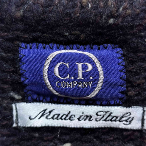 シーピーカンパニー C.P.COMPANY 90S 95aw ロメオジリ期 ネップ加工 スウェード 切り替え エルボーパッチ ドライバーズニット archive メンズ