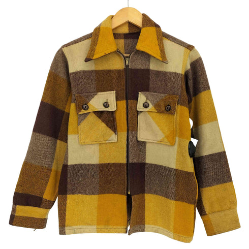 推定50s-60s CONMARジッパー チェックウールシャツジャケット メンズ