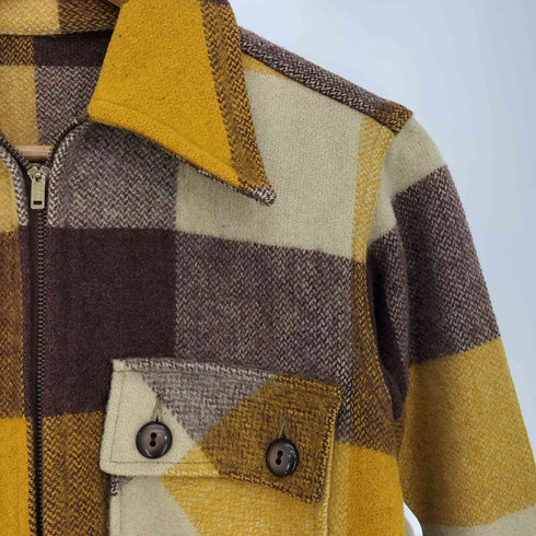推定50s-60s CONMARジッパー チェックウールシャツジャケット メンズ