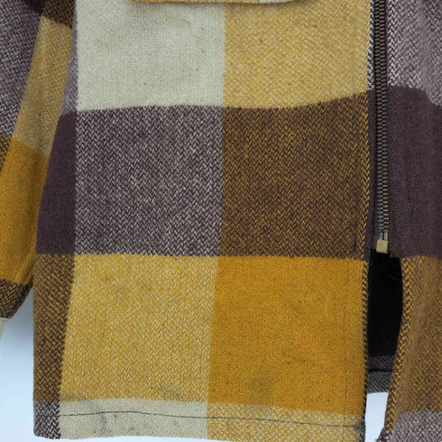 推定50s-60s CONMARジッパー チェックウールシャツジャケット メンズ