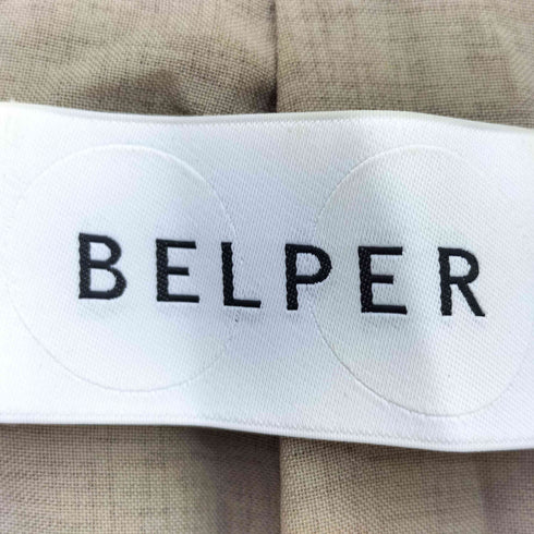 ベルパー BELPER ノーカラー シルク混 リネンジャケット レディース FREE