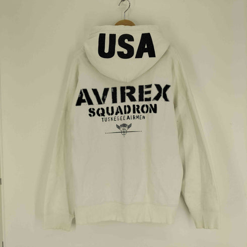 アヴィレックス AVIREX ロゴアップリケ スウェットジップパーカー メンズ 2XL
