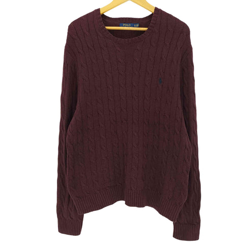 ポロラルフローレン POLO RALPH LAUREN ポニー刺繍ケーブル網コットンニットセーター メンズ JPN:XL
