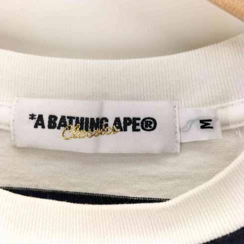 アベイシングエイプ A BATHING APE ボーダー柄 クルーネック S/S Tシャツ メンズ import:M