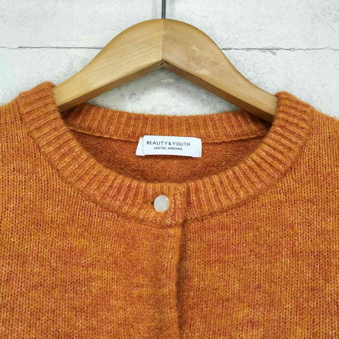 ビューティーアンドユースユナイテッドアローズ BEAUTY & YOUTH UNITED ARROWS 袖透かし編みクルーネックニットカーディガン レディース