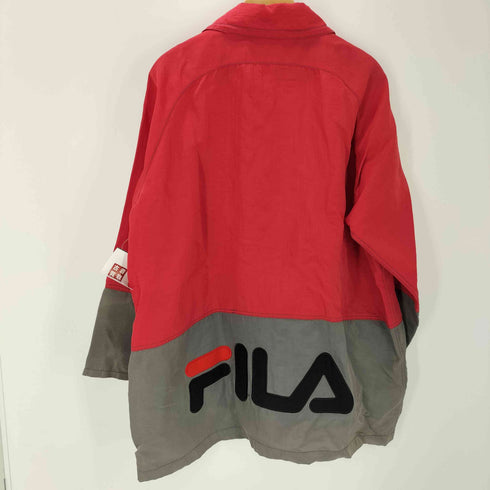 フィラ FILA バック ロゴ 刺繍 ナイロン ロング ウィンドブレーカー ジャケット メンズ import:M