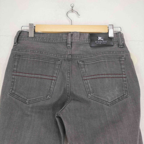 バーバリーブラックレーベル BURBERRY BLACK LABEL ボタンフライブラックデニムパンツ メンズ 70