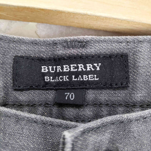 バーバリーブラックレーベル BURBERRY BLACK LABEL ボタンフライブラックデニムパンツ メンズ 70