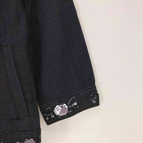 REEDS JEANS スパンコール&ビジュー装飾デニムジャケット Y2K レディース L