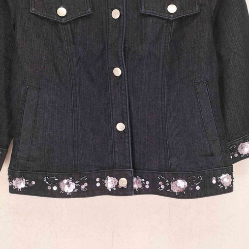 REEDS JEANS スパンコール&ビジュー装飾デニムジャケット Y2K レディース L