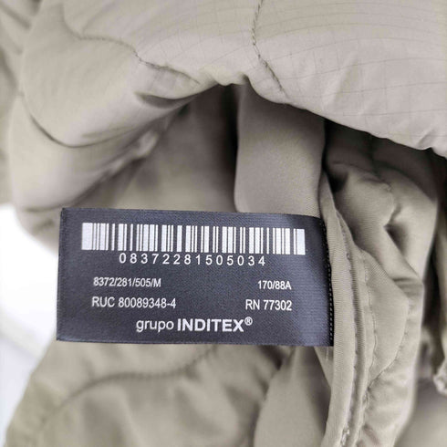 ザラ ZARA 撥水加工入りフード付きパフジャケット レディース import:M