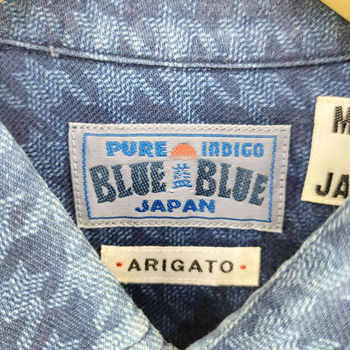 ブルーブルー BLUE BLUE 千鳥柄 インディゴ染 シャツ メンズ JPN:3
