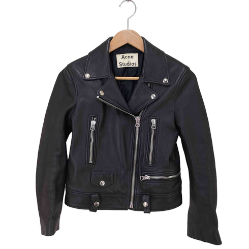 アクネストゥディオズ ACNE STUDIOS MOCK ラムレザー ダブルライダースジャケット レディース 34