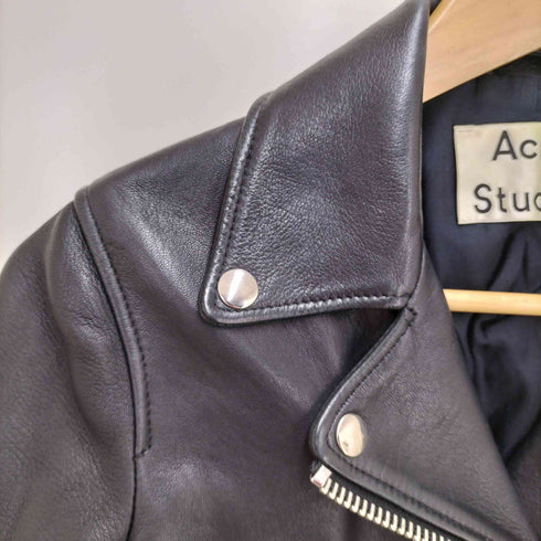 アクネストゥディオズ ACNE STUDIOS MOCK ラムレザー ダブルライダースジャケット レディース 34