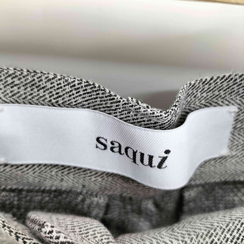saqui 2タック ワイドリネンパンツ レディース 36
