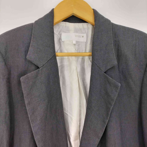 ザラ ZARA プリントカフス リネンブレザー レディース import:M