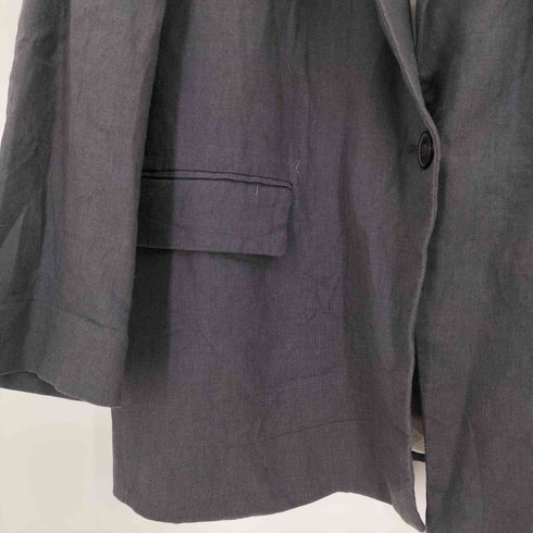 ザラ ZARA プリントカフス リネンブレザー レディース import:M