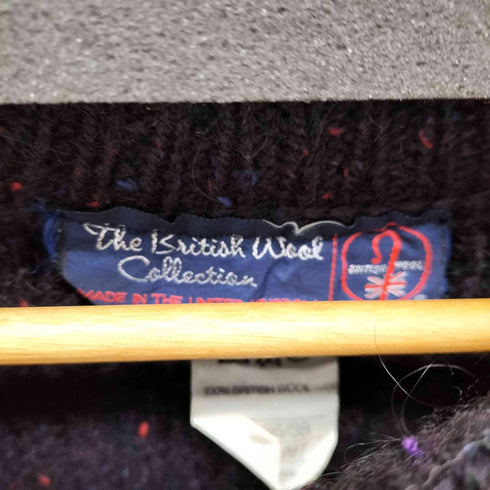 THE BRITISH WOOL COLLECTION UK製 ネップ ウール100% ニット メンズ UK 36/38