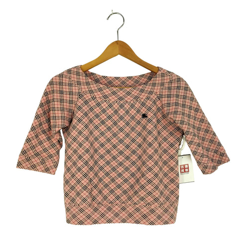 バーバリーブルーレーベル BURBERRY BLUE LABEL ホース刺繍 ノバチェック 半袖スウェット レディース import:M