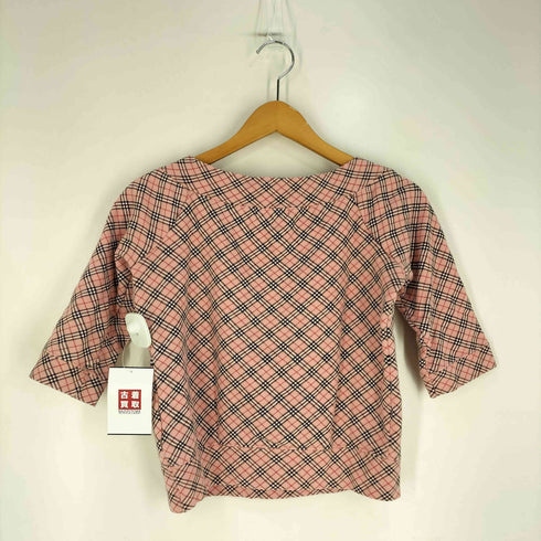 バーバリーブルーレーベル BURBERRY BLUE LABEL ホース刺繍 ノバチェック 半袖スウェット レディース import:M