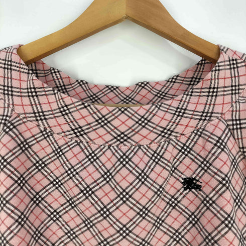バーバリーブルーレーベル BURBERRY BLUE LABEL ホース刺繍 ノバチェック 半袖スウェット レディース import:M