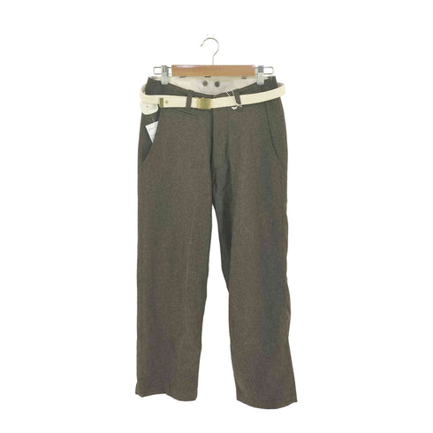 マスターアンドコー MASTER&CO. LONG WIDE WOOL PANTS ベルト付き ウール パンツ メンズ JPN:XS