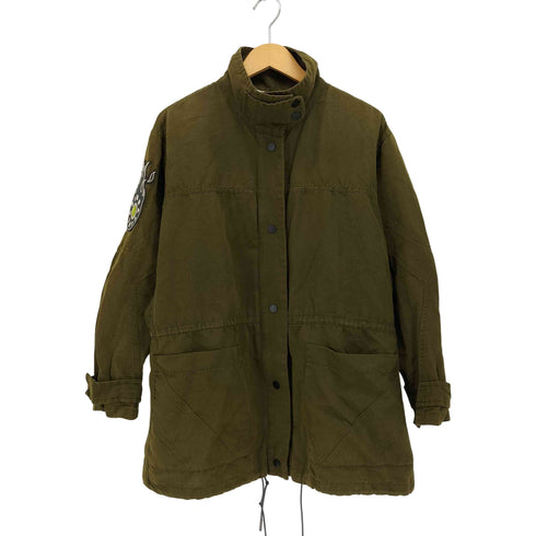 BIMBA Y LOLA 袖 ロゴ コットン リネン スタンドカラー ミリタリー ジャケット メンズ import:M