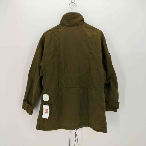 BIMBA Y LOLA 袖 ロゴ コットン リネン スタンドカラー ミリタリー ジャケット メンズ import:M