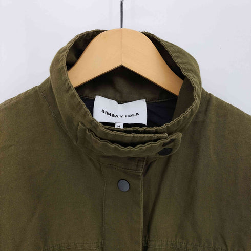 BIMBA Y LOLA 袖 ロゴ コットン リネン スタンドカラー ミリタリー ジャケット メンズ import:M