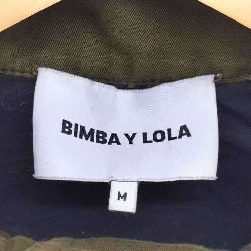 BIMBA Y LOLA 袖 ロゴ コットン リネン スタンドカラー ミリタリー ジャケット メンズ import:M