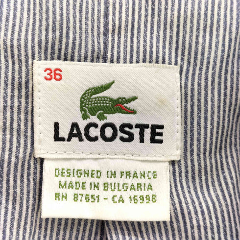 ラコステ LACOSTE 90-00S ブルガリア製 裏地ストライプ ロゴ エンブレム レーヨン混 テーラード ジャケット レディース FR:36