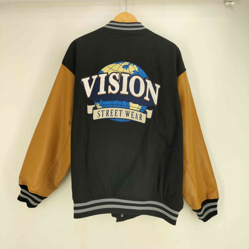 ヴィジョンストリートウェア VISION STREET WEAR 合皮切替 ロゴ刺繍 スタジアムジャンパー スタジャン メンズ JPN:XL