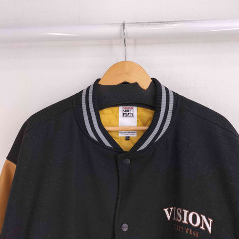 ヴィジョンストリートウェア VISION STREET WEAR 合皮切替 ロゴ刺繍 スタジアムジャンパー スタジャン メンズ JPN:XL