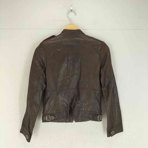 バナナリパブリック BANANA REPUBLIC lamb leather ラムレザーシングルライダースジャケット レディース S