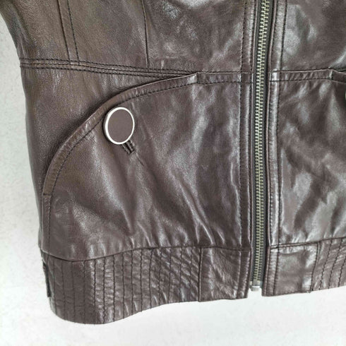 バナナリパブリック BANANA REPUBLIC lamb leather ラムレザーシングルライダースジャケット レディース S