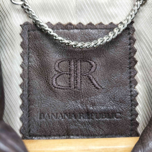 バナナリパブリック BANANA REPUBLIC lamb leather ラムレザーシングルライダースジャケット レディース S