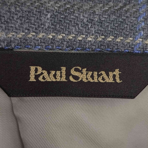 ポールスチュアート Paul Stuart チェック シルクリネン混 2B テーラードジャケット メンズ A4