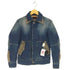 モルガンオム MORGAN HOMME cow leather バック刺繍デザインカウレザー切替比翼デニムジャケット メンズ M