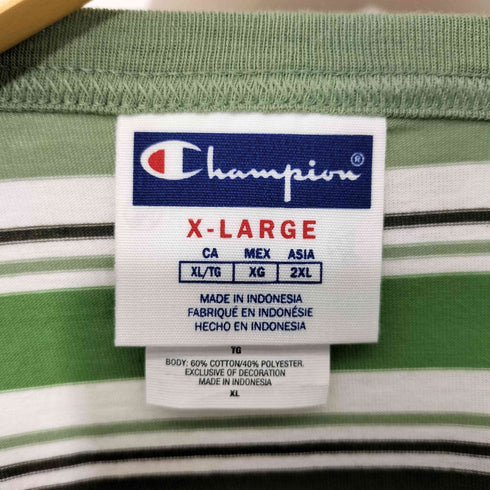 チャンピオン Champion Yarn-Dye Stripe S/S T-Shirt ヤーンダイ ストライプ Tシャツ メンズ import:XL
